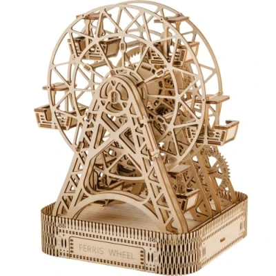 Image of WOODEN.CITY Ferris Wheel Wooden Puzzles for Adults, Advanced Difficulty Level 5/5, 8hr Assembly Time, Model Kits Decorative Element with Money Box Function, Made in EU