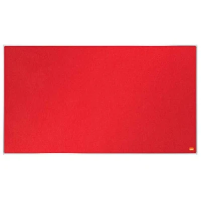 Image of Nobo Widescreen Felt Noticeboard, 890 x 500 mm, Slim Trim Frame, InvisaMount Mounting System, Impression Pro, Red, 1915420