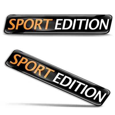 Image of Biomar Labs 2 x 3D Gel Silicone Sticker Sport Edition Badge Stickers Car Motorcycle Bicycle Window Door Laptop KS 30