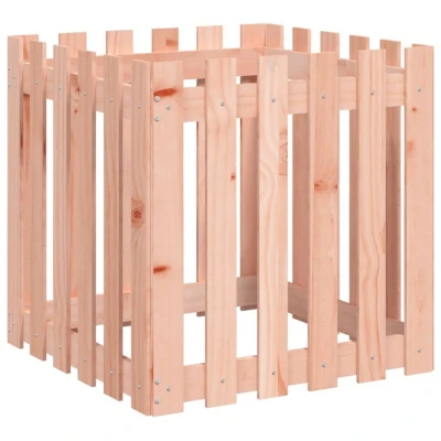Image of vidaXL Garden Planter with Fence Design 60x60x60 cm Solid Wood Douglas