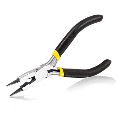 Image of SPEEDWOX Mini Round Nose Pliers with Cutting Edges for Jewelry Making Multi Use 5 Inches Tapered Jaw Small Wire Looping Micro Side Cutter Precision Beading Hobby Work Craft