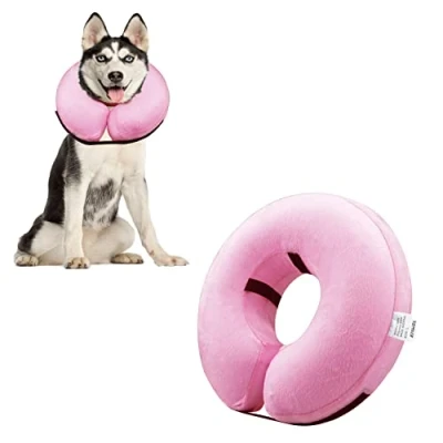 Image of Emwel Pet Inflatable Collar for Large Dogs, Comfy Cone Recovery, Basic Dog Collars, L