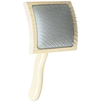 Image of Chris Christensen Dog Brush, Mark VII Slicker Groom Like a Professional, Stainless Steel Pins, Lightweight Beech Wood Body, Ground and Polished Tips