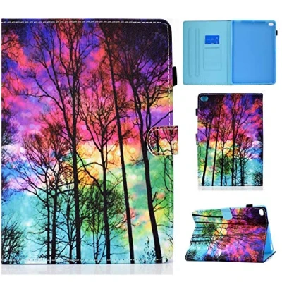Image of Case for iPad 9.7 inch 2017/2018 Cover, 6th/5th Generation PU Leather Folding Flip Wallet Shell with Auto Wake/Sleep Card Holder also fits Air 2/ 1, Color forest