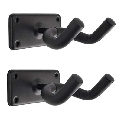 Image of CAIHONG Guitar Wall Mount 2 Pack, Metal Square Hangers Hook Bracket Holder Stand Display with Screws Easy to Install Fits All Size Guitars, Bass, Mandolin, Banjo, Ukulele