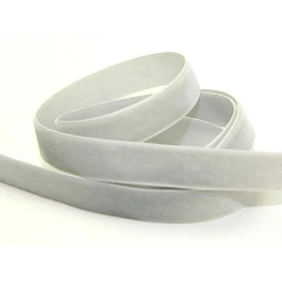 Image of Berisfords 16mm Velvet Ribbon Mini roll 5m 9702 Silver per 5 metre