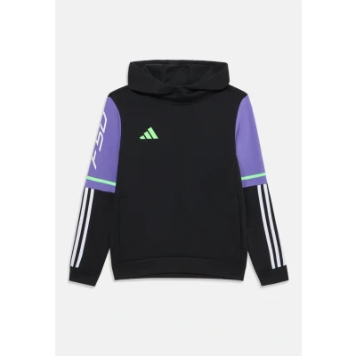 Image of adidas Performance F50 Hoodie Youth Unisex Sweatshirt for kids, Size: 11 12y, Black/purple