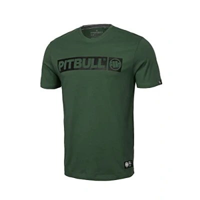 Image of PITBULL Mens T Shirts Hilltop Basic, Classic Regular Fit Men&#039;s Shirts, Cotton Shirt, Gym Men, Shirt for Summer, Men Round Neckline XL, Dark Green