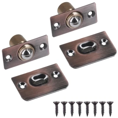 Image of ciciment 2 Pack Ball Door Catches for Internal Doors, Adjustable Roller Spring Bearing Latches Closet,Wardrobe Door,Cabinet Cupboard (Red Bronze)