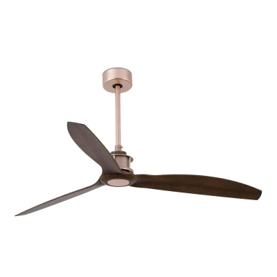 Image of Just Medium Ceiling Fan Wood, Copper Optional LED Light Sold Separately