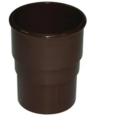 Image of FLOPLAST 68mm Round Gutter Pipe Socket Brown