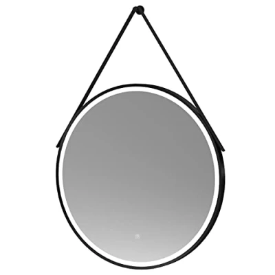 Image of Hudson Reed Salana Round LED Bathroom Mirror with Demister 800mm Black