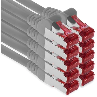 Image of 5m Cat6 Lan Ethernet Cable Patch Network Cat 6 1000 Mbit/s RJ45 Plug Internet for TV Computer switch Gaming etc. gray 10 pieces