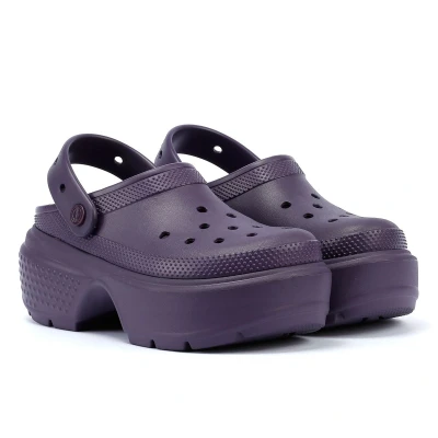 Image of Crocs Stomp Unisex Pool slides, Size: M6/W7, Dark iris Synthetics
