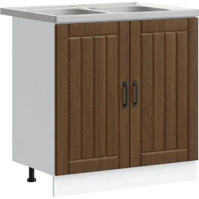 Image of vidaXL Kitchen Cabinet 2 pcs Brown 80 x 46 81.5 cm Engineered wood