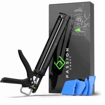 Image of Passion Craft® Cartridge Press Non Drip 2.0 with 20:1 Contact Pressure [Adjustable Hub] Silicone Syringe Gun for Cartridges 310 ml Including Joint Smoother Set