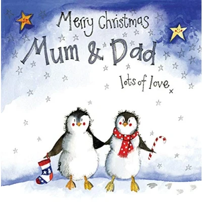 Image of Alex Clark Mum &amp; Dad Christmas Card Penguin Image
