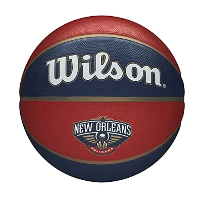 Image of Wilson Basketball, NBA Team Tribute Model, NEW ORLEANS PELICANS, Outdoor, Rubber, Size: 7