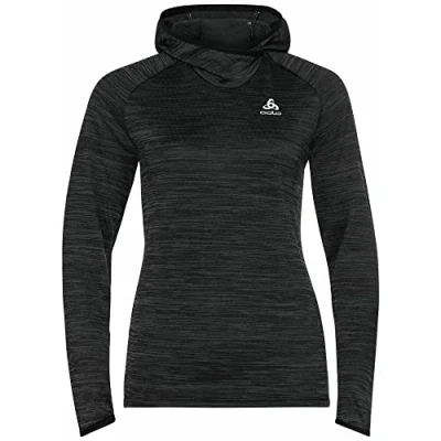 Image of Odlo Women Running hoodie RUN EASY WARM, black melange, S