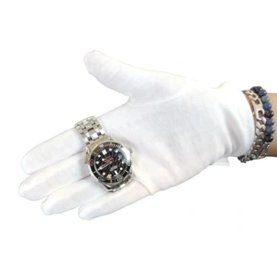 Image of KD89 Heli White Cotton Gloves for Watchmaking, Jewellery, Handling Jewellery and Watches, Collectors, Professionals or Hobby Watchmakers, white, L