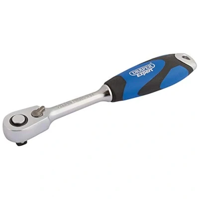 Image of Draper 60 Tooth Micro Head Reversible Soft Grip Ratchet, 1/4&quot; Sq. Dr.