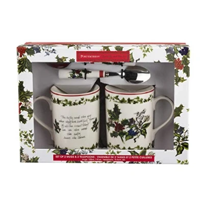 Image of Portmeirion The Holly &amp; Ivy Mug and Teaspoon Set