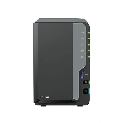 Image of Synology DS224+ 2 Bay Diskstation NAS (Intel Celeron J4125 4 Core 2.0 GHz 2GB DDR4 RAM 2xRJ 45 1GbE LAN Port) 16 TB Bundle with x 8 WD Red Plus HDDs (WD80EFZZ 68BTXN0)
