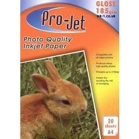 Image of ProJet 185gsm Gloss A4 Paper 20 sheets Brand Photo single sided