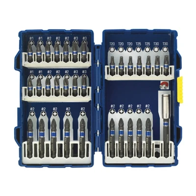 Image of Irwin 1923437 Impact Rated Screwdriver Bit Set, 1/4 Hex Holder, 25mm/50mm, 32 Pieces