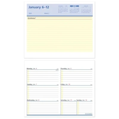 Image of AT A GLANCE 2025 Desk Calendar Refill, Weekly, 5 1/2&quot; x 7&quot;, Flip Week with QuickNotes (SW7065025)