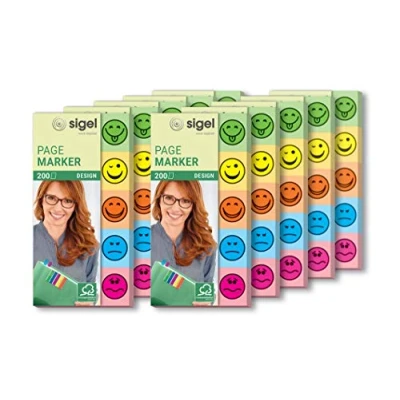 Image of SIGEL HN502 Index markers, 4 colours (500 strips per colour), strip size 1.2 x 4.5 cm, 10 Pieces