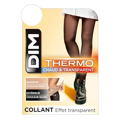 Image of DIM Women&#039;s Thermo Transparent 50D x1 Tights, Black, S M