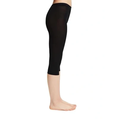 Image of ESPRIT Women&#039;s Cotton Capri W LE Opaque Plain 1 Pair Leggings, Black (Black 3000), M