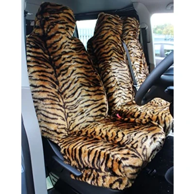 Image of Carseatcover UK® GOLD TIGER Faux Fur Van Seat Covers Fits Most Vans Single &amp; Double