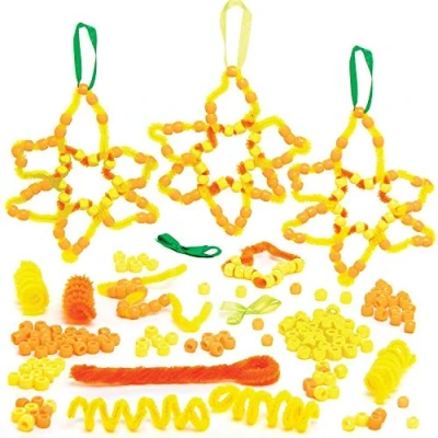 Image of Baker Ross Daffodil Bead Decorations Pack of 4, Craft Kits for Kids (AT585)