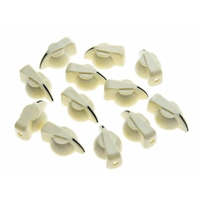Image of Dopro Pack of 12 Flat Top Guitar Chicken Head Knob AMP Effect pointer Ivory
