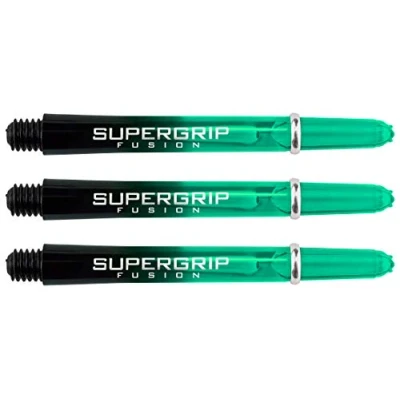 Image of Harrows Supergrip Fusion Dart Shafts Black &amp; Jade Midi 5 Sets (15 Stems)