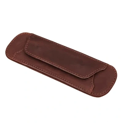 Image of STILORD &#039;Neo&#039; Removable Shoulder pad Leather with Press Studs for Strap Vintage Belt Protection Padded Bag, Colour:Cognac Dark Brown