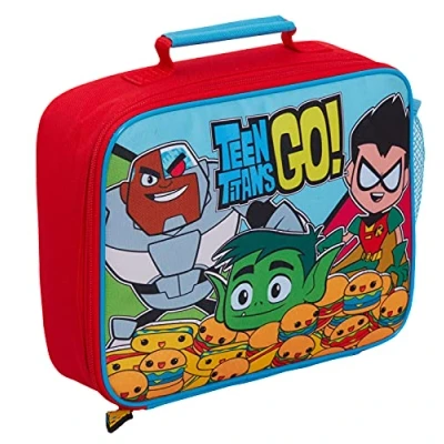 Image of Teen Titans Go! Kids Lunch Bag for Boys and Girls Fully Insulated Sandwich Box Back to School Snacks Cooler