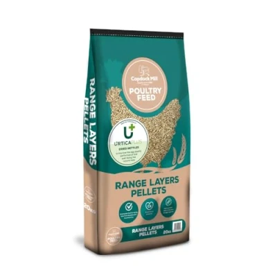 Image of Copdock Mill Range Layers pellets with Urtica Plus Dried Nettle Complete Feed for Chickens and all types of Poultry 20kg Help improve egg quality health