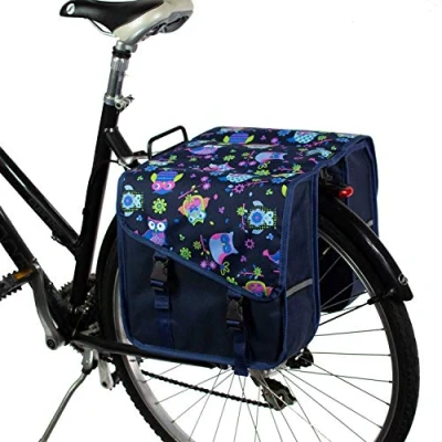 Image of BikyBag Classic CS Bicycle Double Pannier Bag, Fashion Cycle Bike Women&#039;s Men&#039;s (Owls)