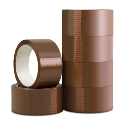 Image of Brown Packaging Tape Parcel Low Noise 46MM x 66M, 6 Rolls for Packaging, Heavy Duty Packing Parcels and Boxes, Strong Secure &amp; Sticky (6 Rolls)