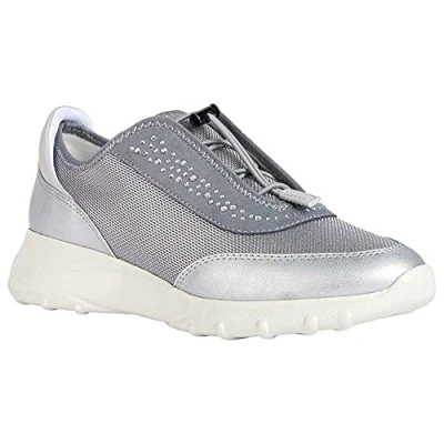 Image of Geox Women&#039;s D Alleniee Sneaker, Lt Grey Silver, 8 UK