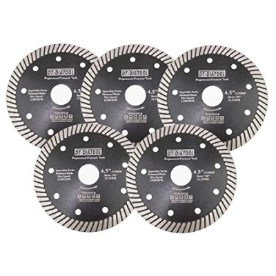 Image of DT DIATOOL Diamond Saw Blade 5PCS 4.5 Inch / 115mm Super Thin Cutting Disc for Porcelain Tile Marble Ceramic Granite