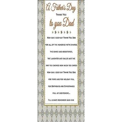 Image of Regal Publishing Sentiment Father&#039;s Day Card Dad 9 x 6 inches (C88385)