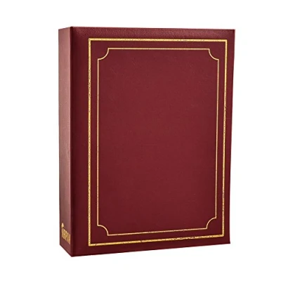 Image of Arpan 6x4 Plain Photo Album with 200 Pockets (Burgundy)