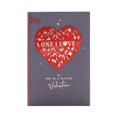 Image of UK Greetings Valentine&#039;s Day Card For The One I Love Stunning Red Heart Design