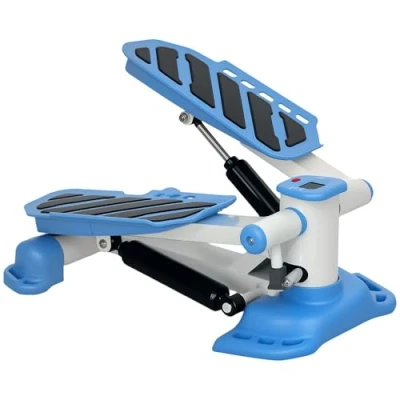 Image of HOMCOM Portable Mini Stepper, Steppers for Exercise Workout with LCD Display Monitor, Anti skid Foot Pedals Home Gym Office, Blue