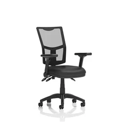 Image of Eclipse Plus III Mesh Back Bonded Leather Seat Adjustable Folding Arms