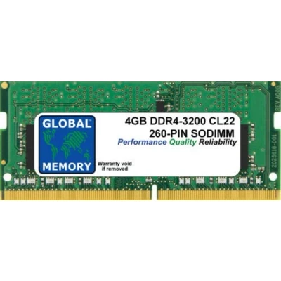 Image of 4GB DDR4 3200MHz PC4 25600 260 PIN SODIMM MEMORY RAM COMPATIBLE WITH LAPTOPS/NOTEBOOKS